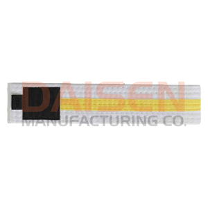 Cinturón de Taekwondo blanco con franja amarilla, tela duradera, equipo de entrenamiento de artes marciales unisex - Product Image 2