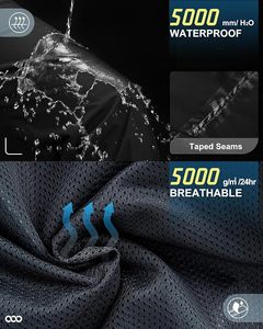 Pantalon de ski unisexe noir imperméable et chauffant, coupe-vent, taille élastique, 100 % nylon, résistant à l'eau 10 000 mm, vêtements de neige d'extérieur - Product Image 2
