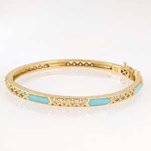 Colorful Brass Resin Bangles Light Turquoise Color Fashion Jewelry Best Gift for <b>Girlfriend</b> Product Manufacturer From India - Product Image 6