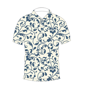 เสื้อโปโลสีครีมสำหรับผู้ชาย ลายพิมพ์วินเทจสีน้ำเงิน สไตล์ลำลอง แขนสั้น เหมาะสำหรับเล่นกอล์ฟในฤดูร้อน - Product Image 4