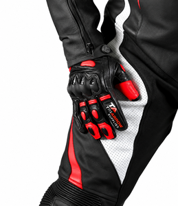 Guantes de Motociclismo de Cuero Genuino Personalizados con Protección de Nudillos de Fibra de Carbono, Antideslizantes, Impermeables - Product Image 3