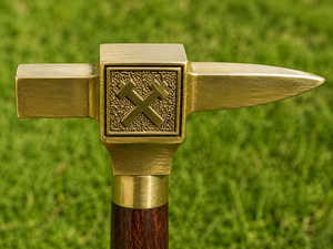 Bastón de Caminar Vikingo con Mango de Martillo de Guerra, Bastón de Madera Desmontable, Estilo Medieval, Cabeza de Metal, Bastón de Caballero, Histórico - Product Image 6