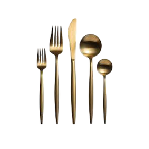 Juego de Cubiertos de Acero Inoxidable Moderno y Elegante con Acabado Dorado Pulido Espejo para Uso en la Mesa del Comedor - Product Image 3