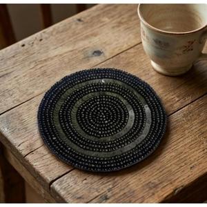 Handmade Black Beaded <b>Coaster</b> Round Decorative <b>Table</b> Mat Elegant Coffee Cup Holder Home Decor Gift Stylish Dining Accessory - Product Image 6