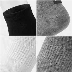 Ankle <b>Socks</b> Solid Black 100% Cotton Breathable Knitted for Adults Summer Casual Wear - Product Image 4