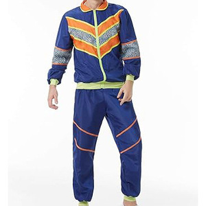 Survêtement Homme Color Block Manches Longues Col Montant Fermeture Éclair Poches Latérales Respirant Design Sportif Idéal Printemps - Product Image 2