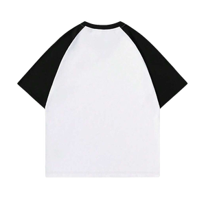 Camiseta Raglán Personalizada con Estampado Gráfico Vintage, Estilo Urbano Grunge con Calavera y Cruz, de Manga Corta, Oversize, de Algodón Pesado para Hombre - Product Image 6