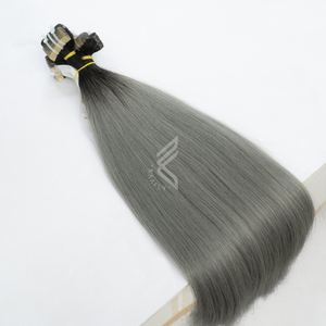 Extensions de cheveux humains russes alignées sur les cuticules grises Ombre de longue durée Fournisseur de cheveux humains - Product Image 1