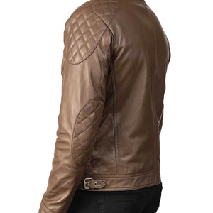 Chaquetas de Cuero de Cabra Desgastado para Hombre, Estilo Motero Vintage, Cuero Genuino, Prenda Exterior Duradera y Elegante, Tendencia - Product Image 3