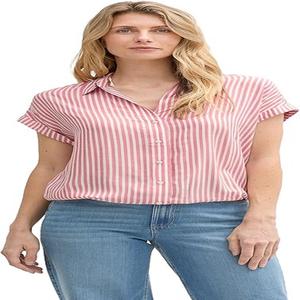 Blusa informal de tela de gasa para mujer, blusa de talla grande, manga corta de secado rápido para primavera y otoño, color personalizado - Product Image 1