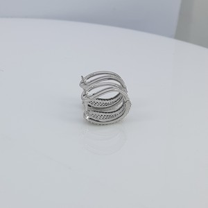 0.89 Cttw Round Cut White & Color Enhanced Blue Natural Diamond <b>Hoop</b> Huggie <b>Earrings</b> for Women in 925 Sterling <b>Silver</b> - Product Image 5