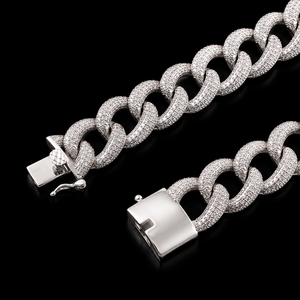 Meilleure collection de chaînes cubaines entièrement serties de diamants Moissanite, style hip-hop, en or blanc personnalisé pour homme, magnifique collection de marque - Product Image 6