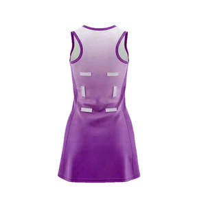 Vestido de Tenis Ajustado sin Mangas para Mujer, Color Morado Degradado, Sublimado, Absorbente de Humedad, Ropa Deportiva para Todas las Temporadas - Product Image 5