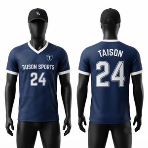 Uniforme de Hockey sobre Césped Personalizado para Hombre, 240 GSM, Malla Interlock de Poliéster, Secado Rápido, Azul Marino con Paneles Blancos en Contraste, Transferencia Térmica - Product Image 1