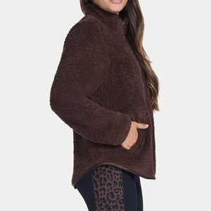 Long Sleeve Hooded <b>Women</b> <b>Sherpa</b> <b>Jacket</b> Wool Premium Quality Stylish Designed Soft Fur Waterproof Winter Customizable - Product Image 4