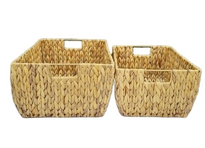 Set of 2 Eco-Friendly Water Hyacinth Trays Multi-purpose <b>Storage</b> for Home Restaurants and Resorts - Product Image 4