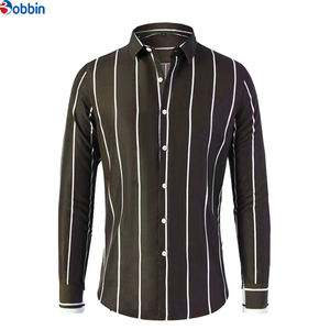 Chemises habillées respirantes de haute qualité pour hommes - Manches longues, style bureau uni, col rabattable, motifs imprimés disponibles - Product Image 5