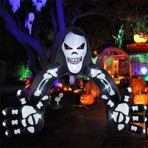 Arco Gonfiabile Gigante in PVC a Forma di Grim Reaper 3,1x2,6m con 8 Luci LED, Facile da Gonfiare, Soffiatore Integrato, Picchetti Antivento/6 Sacche d'Acqua - Product Image 2