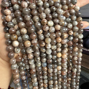 Perles de pierres précieuses naturelles en gros, très demandées, 6mm/8mm/10mm, perles rondes en cristal de pierre de soleil noire, de haute qualité, faites à la main - Product Image 5