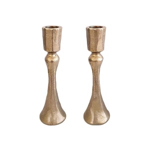 Refined <b>brass</b> candle <b>holder</b> designed for tasteful decorative arrangements in residential and hospitality settings alike - Product Image 4