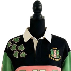Black Green Golf for <b>Shirt</b> <b>Women</b> Sorority Style <b>Long</b> <b>Sleeve</b> Pullover Top 100% Cotton Eco-Friendly Quick Dry Casual Fashion Wear - Product Image 4