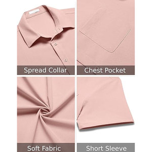 T-shirt à col campagne léger et respirant pour homme, vêtements décontractés pour usage extérieur, chemises à col campagne - Product Image 6