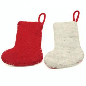 Mini Adornos Navideños Ecológicos de Lana, Rojos y Blancos, Decoraciones Colgantes para Árbol de Navidad, Adorno de Lana Hecho a Mano para Árbol de Navidad - Product Image 4