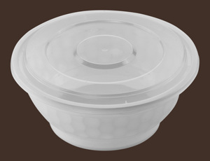 กล่องอาหารกลางวันแบบใช้แล้วทิ้ง ปลอดสาร BPA ผลิตจาก PP พร้อมฝาปิด สีดำ รูปทรงกลม ใช้กับไมโครเวฟได้ เหมาะสำหรับร้านอาหาร อาหารนำกลับบ้าน ชามก๋วยเตี๋ยว ขนาด 42 ออนซ์ ชุด 120 ชิ้น - Product Image 2