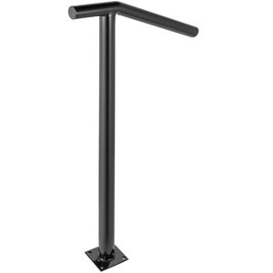 Rampe en acier noir élégante à poteau unique, capacité 441 LBS, vernis à chaud, pour marches extérieures et pièces d'escalier extensibles - Product Image 6