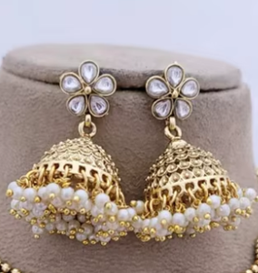 Conjunto de collar de diseño de alta calidad con aspecto de piedra, conjunto de Collar chapado en oro con pendientes para colección de ropa de boda para mujer - Product Image 2