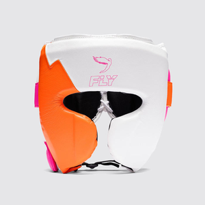 Protector de Cabeza Completo para Boxeo, Color Blanco, Naranja y Rosa, con Cierre de Cordones, Casco Protector Deportivo para Kick Boxing, Muay Thai, Unisex - Product Image 1