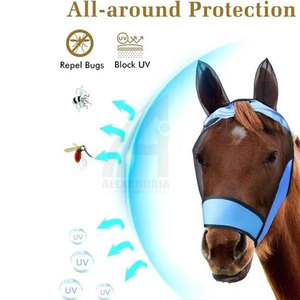 Voiles anti-mouches pour chevaux, couleur unie, design personnalisé, respirants et protecteurs, par Alexandria Industries - Product Image 3