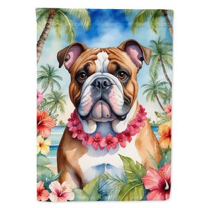 Bandera de jardín Luau Multicolor para buzón de Bulldog inglés, pancarta decorativa para patio, ilustraciones para camas de flores - Product Image 1