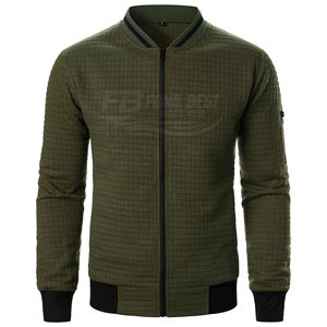 Sudadera Casual de Invierno para Hombre, Personalizada, a Cuadros, de Color Sólido, con Cierre y Cuello Alto, Servicio OEM - Product Image 2