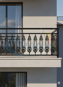 Balustre d'escalier robuste en fonte gris, moderne, sans cadre, résistant à la rouille, pour balustrade de balcon et main courante d'escalier, vente en gros - Product Image 2