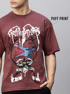เสื้อยืดฮิปฮอปผู้ชายไซส์ใหญ่ พิมพ์ลายโลโก้พัฟนูน ผ้าคอตตอนผสมเนื้อหนา แฟชั่นไฮสตรีท เสื้อผ้าพรีเมียม - Product Image 4