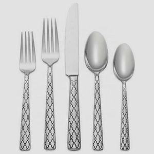 Unique Vintage Royal Design Stainless Steel Cutlery <b>Set</b> Silver Matt Handle Knives Spoons Forks for Dining School <b>PC</b> Material - Product Image 4