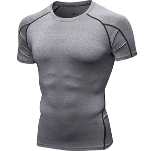 2026 Vente en gros Service OEM ODM Rashguard de sport de compression pour homme, coupe ajustée, pour fitness, effet délavé, séchage rapide, respirant, personnalisable - Product Image 1