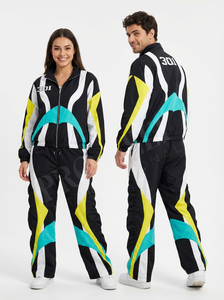 Conjunto Deportivo para Hombre, a la Moda, Transpirable, con Estampado Colorblock, Estilo Urbano, para Correr, Informal, 100% Algodón, con Cremallera - Product Image 4