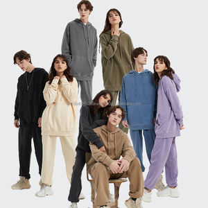 Wholesale Custom logo Heavy Weight <b>Long</b> Sleeves <b>Hoodies</b> Washed <b>Oversized</b> Men's <b>Hoodies</b> & Sweatshirts - Product Image 4