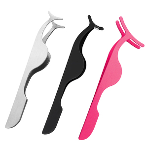 Nouvel ensemble de pinces à cils en acier inoxydable rose, durables et réutilisables, avec étui, pour extensions de cils volume, ciseaux à sourcils et recourbe-cils - Product Image 1
