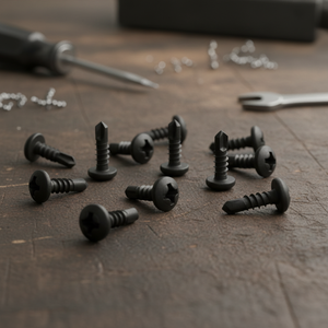 Vis à tête fraisée PDC, à embase Phillips, à pointe de perçage, en acier au carbone revêtu noir, filetage standard classe 4.8/6.8, modèle DIN/ISO en pouces - Product Image 1
