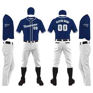Ensemble de maillots de baseball personnalisés pour hommes, blanc, bordeaux, noir, polyester sublimé, évacuation de l'humidité, toutes saisons, taille adulte - Product Image 2