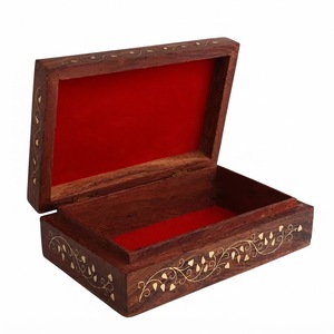 Boîte à bijoux en bois MDF de luxe avec doublure en velours rouge, logo personnalisé, finition laquée brillante, emballage cadeau, boîte organisatrice de bijoux en gros - Product Image 4