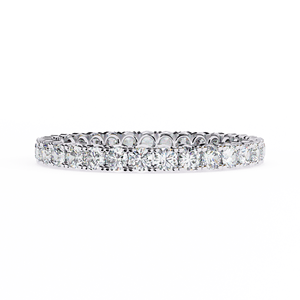 Bague Éternité Classique pour Femme en Or Massif 18 carats avec Moissanite Taille Ronde Brillante et Sertissage Pavé – Idéale pour Mariage - Product Image 1