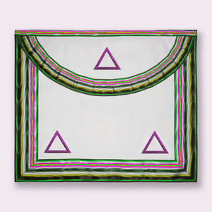 Tablier avec broderie de l'Œil Tout-Voyant, compas et équerre, fil doré, Rite écossais, Aigle à double tête - Product Image 4