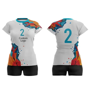 Custom Women Volleyball Uniform Quick Dry Sublimation Printed Jersey Shorts Set Ladies Team Sports Kit Apparel - Product Image 2