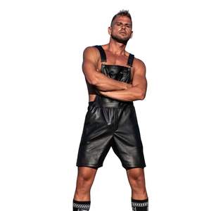 Pantalones Cortos Largos Estilo Cuero Negro para Hombre, Ropa de Club Fetichista, Sexy, para Fiesta, Moda - Product Image 2