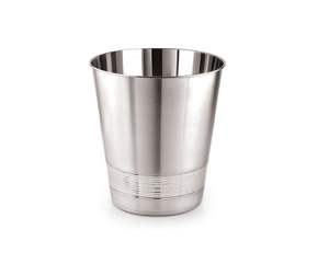 Vaso de Acero Inoxidable para Bebidas, Abierto por Arriba, Interior Pulido, Anillo Inferior Texturizado, Diseño Cónico, sin Tapa - Product Image 2