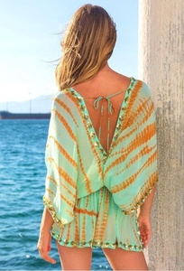 Vente en gros de kaftans bohèmes à manches longues et col en V en coton 100% pour femmes, vêtements formels, vêtements indiens - Product Image 3